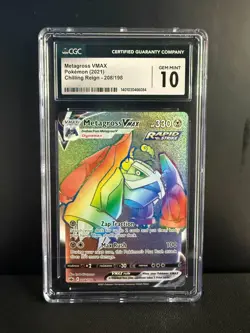 2021 Pokemon Metagross VMAX Secret 208/198 Chilling Reign English CGC 10 - Image 1
