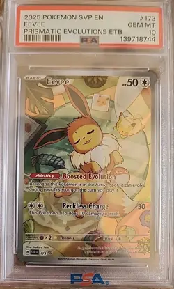 2025 POKEMON SVP EN-SV BLACK STAR PROMO #173 EEVEE PSA 10 - Image 1
