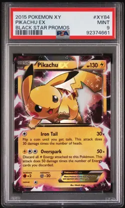 2015 Pokemon XY Pikachu EX XY84 Black Star Promos PSA 9 MINT - Image 1