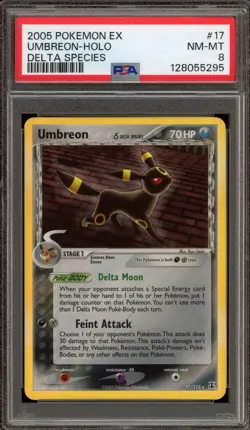Pokemon Umbreon EX Delta Species Holo Rare #17 PSA 8 - Image 1