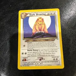 Pokemon Dark Ursaring 21/105 Pokemon Neo Destiny Rare LP Lightly Played Vintage - Image 1