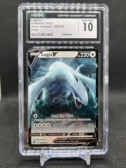 💥CGC GEM MINT 10💥LUGIA V POKEMON SILVER TEMPEST 138/195 HOLO - Image 1