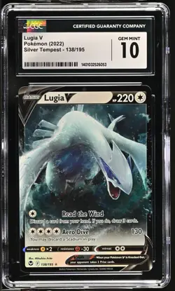 Pokemon Lugia V 138/195 Sword & Shield Silver Tempest CGC Gem Mint 10 - Image 1
