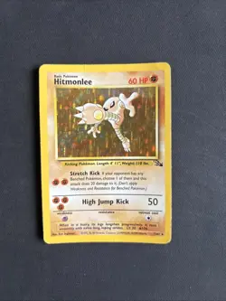 Pokemon TCG Hitmonlee 7/62 Fossil Unlimited Holo Holo Rare WOTC Vintage 1999 - Image 1