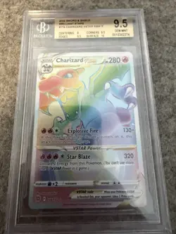 Charizard VSTAR #174/172 Brilliant Stars Rainbow Rare Pokemon- BGS 9.5 Gem Mint - Image 1