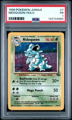1999 Pokemon Jungle #7 Nidoqueen Holo PSA 1 POOR - Image 1