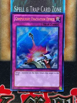 Yugioh Compulsory Evacuation Device LCJW-EN295 Secret Rare 1st Ed LP - Image 1