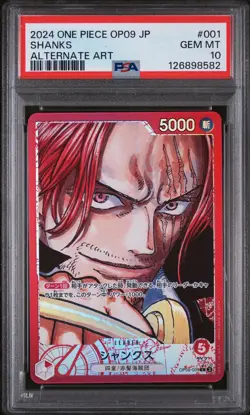 PSA 10 - Shanks - OP09 001 AA Leader - Japanese - One Piece Card - Image 1