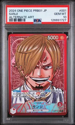 PSA 10 - Sanji - PRB01 001 AA Leader - Japanese - One Piece Card - The Best - Image 1