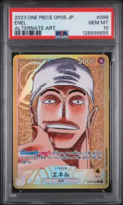 PSA 10 - Enel - OP05 098 AA Leader - Japanese One Piece Card - Awakening New Era - Image 1