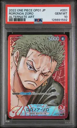 PSA 10 - Roronoa Zoro - OP01 001 AA Leader - Japanese One Piece - Romance Dawn - Image 1