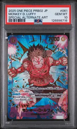 PSA 10 - Monkey D. Luffy - EB02 061 AA SP SEC PRB-02 Japanese One Piece The Best - Image 1