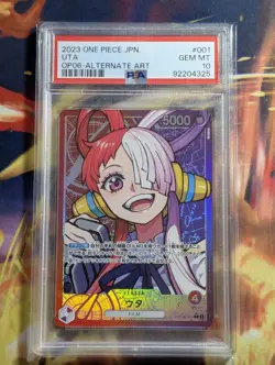 One Piece PSA 10 Uta OP06-001 Alt Art Leader Wings of the Captain Japanese - Image 1