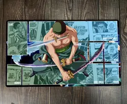 O-P OPCG TCG CCG Playing Pad Roronoa Zoro Playmat Trading Card Game Mat & Bag - Image 1