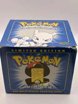 Pokemon Burger King 23k Gold Plated Trading Card Mewtwo Sealed In Blue Box, New - Image 5