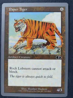 Paper Tiger - Unglued - Mtg Magic Cards #2GV - Image 1