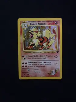 Pokemon Card Blaine's Arcanine 1/132 Gym Challenge Holo 2000 Rare - Image 1