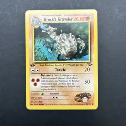 1st Edition Brock's Graveler - Gym Challenge - 34/132 - Vintage Pokemon Card NM - Image 1
