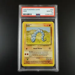 PSA 10 Onix 56/102 Pokemon Base Set 1999 Non Holo Card - Image 1
