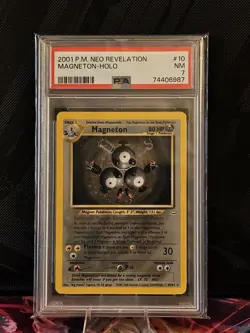 Pokemon TCG Magneton Neo Revelation Holo Card 10/64 Unlimited Rare PSA 7 - Image 1