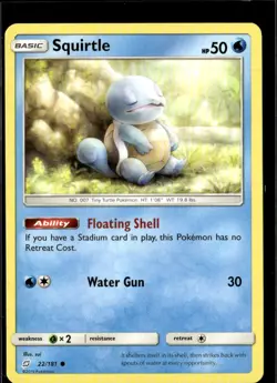Pokemon Squirtle 22/181 Team up Non Holo Common 2 Card Lot - Image 1