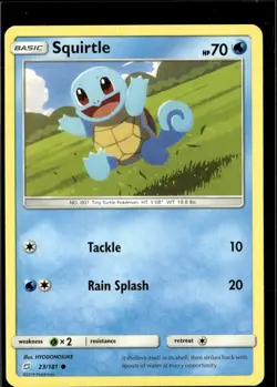 Pokemon Squirtle 23/181 Team up Non Holo Common 2 Card Lot - Image 1