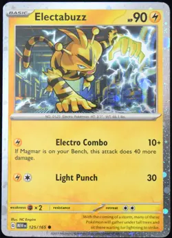 Pokemon TCG Electabuzz 125/165 Scarlet & Violet 151 Cosmos Holo Promo Card - NM - Image 1