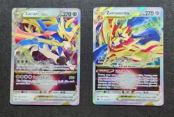 Pokemon Crown Zenith 2 Card Lot : Zacian VStar And Zamazenta VStar - Image 1