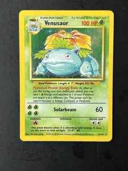 Pokemon TCG Venusaur Base Set Holo Rare Card 15/102 - Image 1