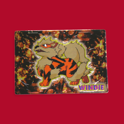 ARCANINE (WINDIE)--JAPANESE MEIJI EMBOSSED PROMO FOIL POKEMON CARD - Image 1