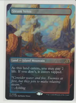 Steam Vents - Borderless Foil Rare MtG Card ECL 348 - Image 1