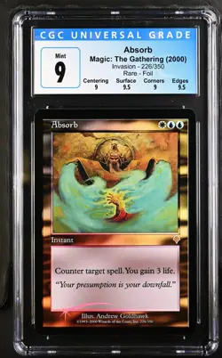 ABSORB Invasion Foil Rare CGC 9 Q++ MTG [Nostalgium] - Image 1