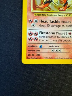 Blaine's Arcanine Holo 2000 Pokemon Gym Challenge 1/132 - Lightly Played - Image 2