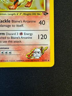 Blaine's Arcanine Holo 2000 Pokemon Gym Challenge 1/132 - Lightly Played - Image 3