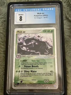 CGC 8 Muk ex 2003 EX Dragon 96/97 Holo Pokemon Card - Image 1