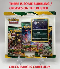 (402845) Pokemon Sword & Shield Evolving Skies Booster 3-Pack Blister - Sealed - Image 2