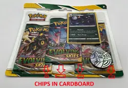 (402845) Pokemon Sword & Shield Evolving Skies Booster 3-Pack Blister - Sealed - Image 3