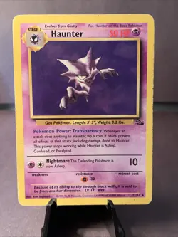 Pokemon TCG Haunter 21/62 Fossil Unlimited Non Holo Rare VTG WOTC MP 1999 - Image 1