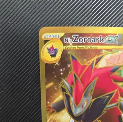 N's Zoroark EX Hyper Rare SV09 Journey Together # 189/159 NM/M Gold Holo Pokemon - Image 2