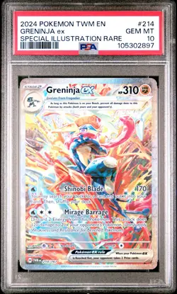 2024 POKEMON TWM EN-TWILIGHT MASQUERADE #214 GRENINJA EX PSA 10 - Image 1