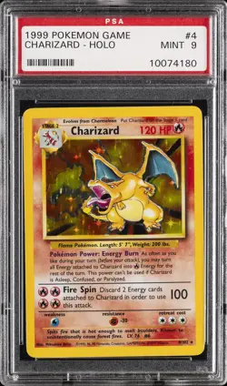 1999 POKEMON GAME #4 CHARIZARD-HOLO PSA 9 - Image 1