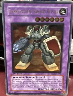 Yugioh Elemental HERO Rampart Blaster EEN-EN033 Ultimate Rare Holo 1st Edition - Image 1