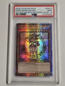 PSA 9 Dark Magician Girl RA03-EN123 (B) Quarter Century Secret Rare Yugioh MP22 - Image 1