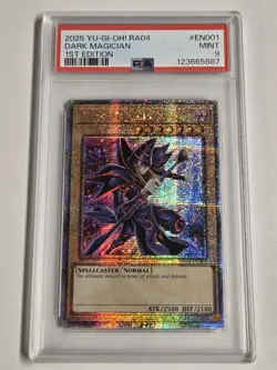 PSA 9 Dark Magician RA04-EN001 Quarter Century Secret Rare Yugioh 1st Edition - Image 1