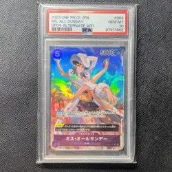One Piece TCG Ms. All Sunday #OP04-064 Alt Art [JP] Nico Robin PSA 10 GEM MT - Image 1