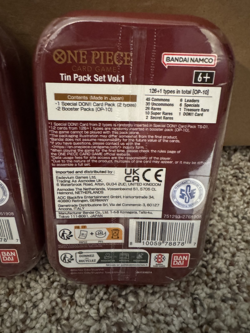 One Piece Tin Pack Set Volume 1, Brand NEW/ Sealed TWO TINS! - Image 3