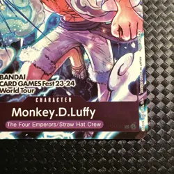 ONE PIECE CARD GAME MONKEY.D.LUFFY P-041 BANDAI CARD GAMES FEST 23-24 WORLD TOUR - Image 5