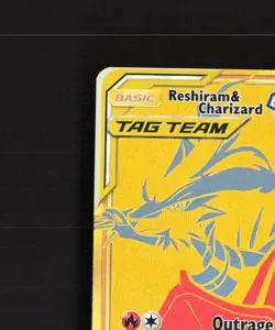 Reshiram & Charizard GX SM247 Full Art Black Star Promo Holo Pokemon Card NM - Image 3