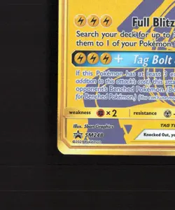 Pikachu & Zekrom GX SM248 Gold Full Art Black Star Promo Holo Pokemon Card NM - Image 5