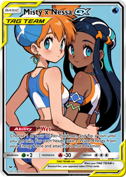 Custom Full Art Pokemon Anime Waifu Card - Misty x Nessa GX - Full Art - Image 1
